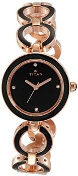 Titan Analog Black Dial Women's Watch-95036WM01J