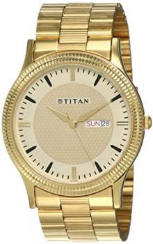 Titan Analog Gold Dial Men's Watch-1650YM04