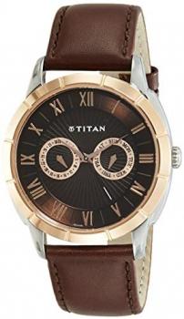 Titan Smartsteel Analog Brown Dial Men's Watch-1489KL02