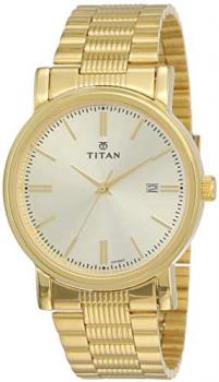 Titan Analog Gold Dial Men's Watch-1712YM03