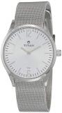 Titan Women's Contemporary Chronograph/Multi Function/Work Wear,Gold/Silver Metal/Leather Strap, Mineral Crystal, Quartz, Analog, Water Resistant Wrist Watch