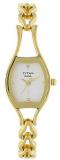 Titan Raga Women&rsquo;s Bracelet Watch - Quartz, Water Resistant - Gold Band and Silver Dial