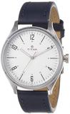 Men's White Dial Leather Analogue Watch - 182SL2