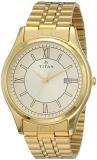 Titan Men's Contemporary Chronograph, Multi Function,Work Wear,Gold, Silver Metal, Mineral Crystal, Quartz, Analog, Water Resistant Wrist Watch