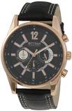 Titan Men's Contemporary Chronograph/Multi Function,Work Wear,Gold/Silver Metal/Leather Strap, Mineral Crystal, Quartz, Analog, Water Resistant Wrist Watch