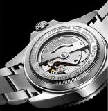 Mens Automatic Watches Self Wind GMT Silver Stainless Steel Sapphire Crystal Diving Watch