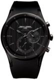 Jorg Gray JG5100-32 Round Watch with Black Silicone Strap with Steel Buckle