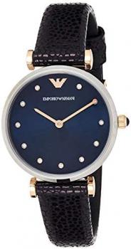 Emporio Armani Women's AR1989 Retro Blue Leather Quartz Watch