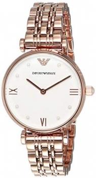 Emporio Armani Women's Two-Hand Rose Gold-Tone Stainless Steel Watch AR11267