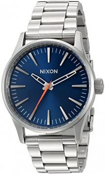 Nixon Women's 'Sentry 38 SS, Blue Sunray' Quartz Stainless Steel Watch, Color:Silver-Toned (Model: A450-1258-00)