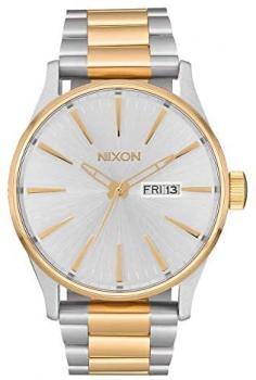 NIXON Sentry SS A356 - Silver/Gold - 100m Water Resistant Men's Analog Classic Watch (42mm Watch Face, 23mm-20mm Stainless Steel Band)