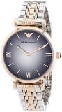 Emporio Armani AR1725 Ladies Grey and Rose Gold Gianni T-Bar Watch