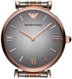 Emporio Armani AR1725 Ladies Grey and Rose Gold Gianni T-Bar Watch