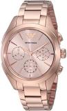 Emporio Armani Women's Japanese-Quartz Watch with Stainless-Steel Strap, Rose Gold, 18 (Model: AR11051)