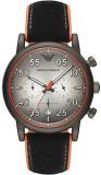 Emporio Armani Mens Chronograph Quartz Watch with Leather Strap AR11174