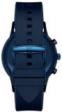 Emporio Armani Men's Renato Stainless Steel Analog-Quartz Watch with Rubber Strap, Blue, 22 (Model: AR11026)