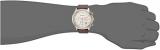 Emporio Armani Men's Zeta Stainless Steel Analog-Quartz Watch with Leather Calfskin Strap, Brown, 22 (Model: AR11033)