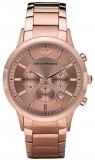Emporio Armani Men's AR2452 Pink Stainless-Steel Quartz Watch with Pink Dial