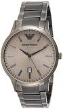 Emporio Armani Men's Dress Quartz Watch with Stainless-Steel Strap, Grey, 21 (Mo...