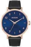 Nixon Women's Arrow Stainless Steel Japanese-Quartz Watch with Leather-Synthetic Strap, Black, 16.76 (Model: A10912763)