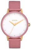 NIXON Kensington Leather A108 - Gold/White/Pink - 50m Water Resistant Women's Analog Classic Watch (37mm Watch Face, 16mm Leather Band)