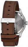 NIXON Patrol Leather A1243 - Silver/Brown - 100m Water Resistant Men's Analog Classic Watch (42mm Watch Face, 21mm Leather Band)