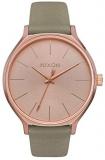 NIXON Clique Leather A1250 - Rose Gold/Gray - 50m Water Resistant Women's Analog...