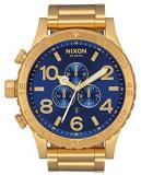 NIXON 51-30 Chrono A088 - All Gold/Blue Sunray - 305M Water Resistant Men's Analog Fashion Watch (51mm Watch Face, 25mm Stainless Steel Band)