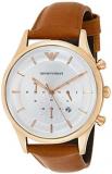 Emporio Armani Men's Japanese-Quartz Watch with Stainless-Steel Strap, Brown, 22 (Model: AR11043)