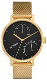 NIXON Clutch A1166 - Gold/Black - 50m Water Resistant Womens's Analog Fashion Watch (38mm Watch Face, 17mm Stainless Steel Mesh Band)