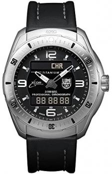 Luminox Xx.5241.xs Men's Xcor Space Expedition Titanium Case Black Leather Black Dial Silver Watch