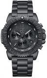 Luminox Navy Seal Steel Colormark Chronograph 3180 Series Wrist Watch Black, White Dial Steel Bracelet Black XS.3182.BO.L