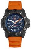Luminox Navy Seal Mens Watch Blue Display Orange Band (XS.3603/3600 Series): 200 Meter Water Resistant + Hardened Mineral Glas + Light Weight Carbon Case
