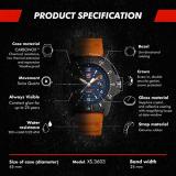 Luminox Navy Seal Mens Watch Blue Display Orange Band (XS.3603/3600 Series): 200 Meter Water Resistant + Hardened Mineral Glas + Light Weight Carbon Case