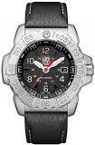 Luminox Men's SEA Stainless Steel Swiss-Quartz Watch with Leather Strap, Black, 24 (Model: 3251)