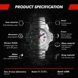 Luminox Mens Watch Navy Seal Steel 3258: 45mm Silver, Black Dial Steel Bracelet 200 M Water Resistant