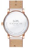 Coach Womens Grand White Leather Strap Rose Gold Case White Dial 14502973