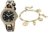 Juicy Couture Black Label Women's Swarovski Crystal Accented Gold-Tone and Leopa...