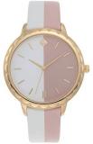 kate spade new york Women's Stainless Steel Quartz Watch with Leather Strap, Multi, 15.3 (Model: KSW1531)