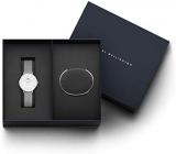 Daniel Wellington Gift Set, Petite Sterling 32mm Silver Watch with Classic Bracelet, Size Small