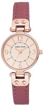 Anne Klein Ladies Rose Dial Pink Leather Watch 10-9442RGMV