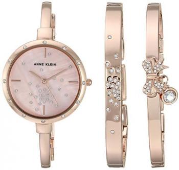 Anne Klein Women's AK/3274 Premium Crystal Accented Watch and Bracelet Set