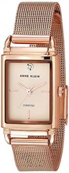 Anne Klein Women's Genuine Diamond Dial Mesh Bracelet Watch