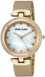 Anne Klein Women's AK/2972MPGB Premium Crystal Accented Gold-Tone Mesh Bracelet Watch