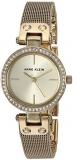 Anne Klein Women's Premium Crystal Accented Gold-Tone Mesh Watch and Bracelet Set, AK/3424GBST