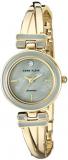 Anne Klein Women's AK/2622GYGB Diamond-Accented Gold-Tone Crossover Bangle Watch