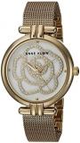 Anne Klein Women's AK/3102MPGB Premium Crystal Accented Gold-Tone Mesh Bracelet Watch