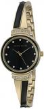 Anne Klein Women's AK/2216BKGB Premium Crystal Accented Gold-Tone and Black Bang...
