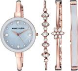 Anne Klein Women's AK/3352 Premium Crystal Accented Bangle Watch and Bracelet Se...