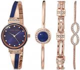 Anne Klein Women's Premium Crystal Accented Watch and Bracelet Set, AK/3578